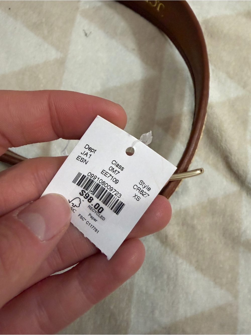 J crew Grommet belt in leather and faux raffia - Picture 4 of 6